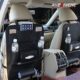 AllExtreme PU Leather Seat Back Multi Pocket Organizer and iPad Mini Holder (Black)